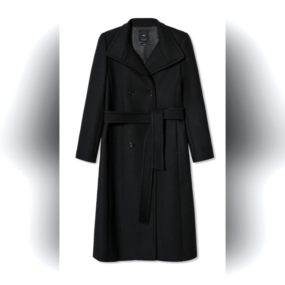 Mango Italian Wool Coat with Belt Size M